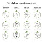 threading instructions for reusable floss holder